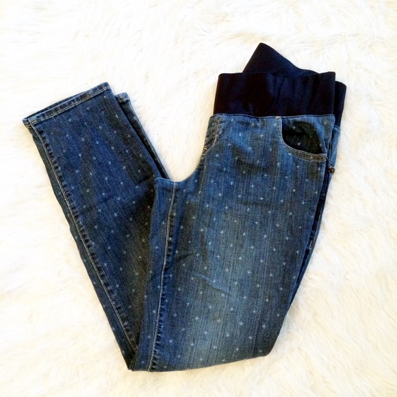 Old Navy Denim - Maternity Old Navy Skinny jeans with polka dots